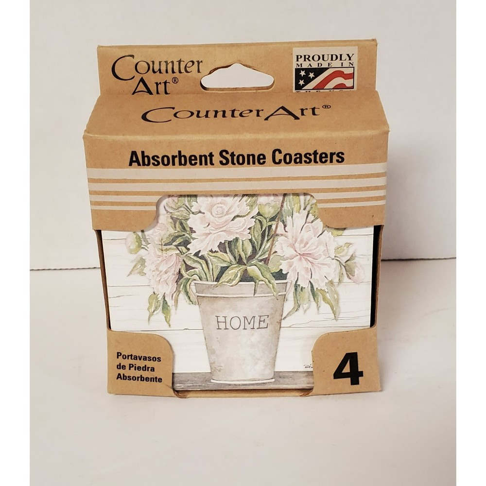 Counter Art Absorbent Stone Coasters Set of 4